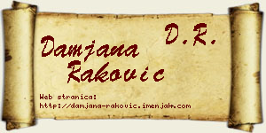 Damjana Raković vizit kartica